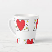 Whimsical Red Heart and Gold Stars Latte Mug Latte Mok (Linkerhoek)