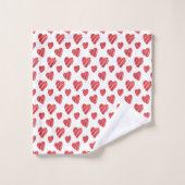 Whimsical Red Hearts Saint Valentin (Gant de toilette)
