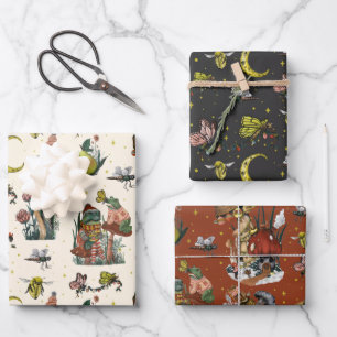 Whimsical Red kerstroom Pattern Wrapping Inpakpapier Vel