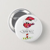 Whimsical Red-kerstvogel Ronde Button 5,7 Cm (Voorkant /achterkant)
