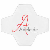 Whimsical Red Monogram gepersonaliseerd Voetbal (Enkel)