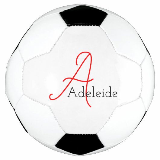 Whimsical Red Monogram gepersonaliseerd Voetbal (Voorkant)