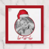 Whimsical Red Painted Santa Hat Bedankjes Labels (Voorkant)