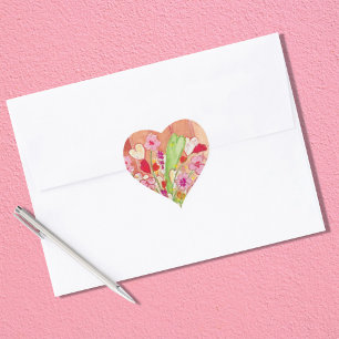 Whimsical Red Painting Hart Sticker