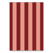 Whimsical Red Pink Striped Wedding Table Number  Kaart (Achterkant)