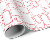 Whimsical Red Ribbon Frame Holiday Cadeaupapier (Rol Hoek)