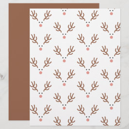 Whimsical Reindeer Boho Pattern Scrapbook Paper