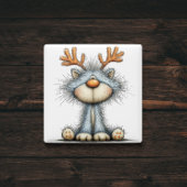 Whimsical Reindeer Cat Christmas Magnet Magneet