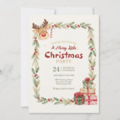 Whimsical Reindeer Christmas Party Invitation (Devant)