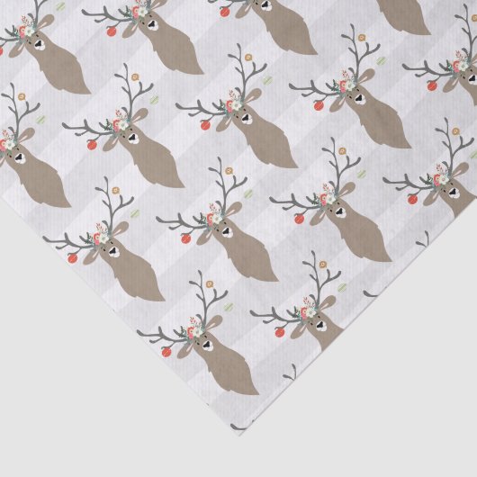 Whimsical Reindeer Kerstmis Tissuepapier (Detail)