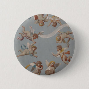 Whimsical Renaissance Cherub Angels Ronde Button 5,7 Cm
