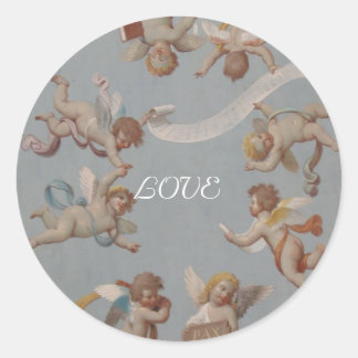 Whimsical Renaissance Cherubs Ronde Sticker