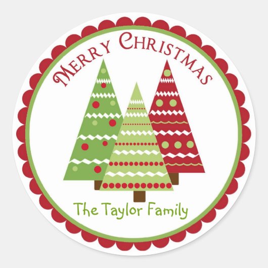 Whimsical Rendier Kerstvakantie Stickers (Voorkant)