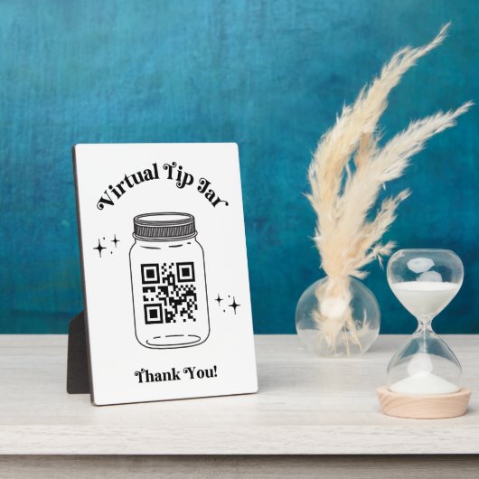 Whimsical Retro Bar Scan QR Code Virtual Tip Jar Fotoplaat (Zijkant)