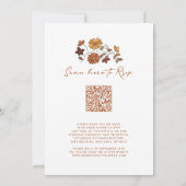 Whimsical Retro Bloemen QR Code Bruiloft Kaart (Achterkant)