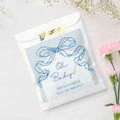 Whimsical Retro Blue Hand getrokken boog Baby show Bedankzakje (Gezegeld)