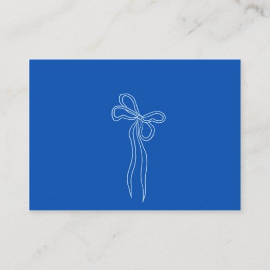 Whimsical Retro Blue Hand getrokken boog Baby show Informatiekaartje (Achterkant)