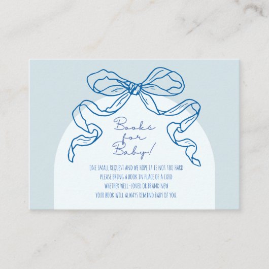 Whimsical Retro Blue Hand getrokken boog Baby show Informatiekaartje (Voorkant)