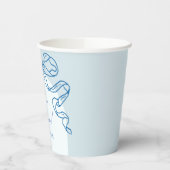 Whimsical Retro Blue Hand getrokken boog Baby show Papieren Bekers (Links)