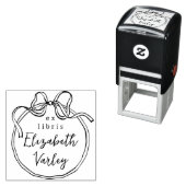 Whimsical Retro Boog Moderne Script Ex Libris Boek Zelfinktende Stempel (In situ)