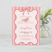 Whimsical Retro Border 50ste Verjaardagsfeest Kaart (Staand voorkant)