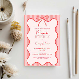 Whimsical Retro Border Brunch & Bubbly Kaart