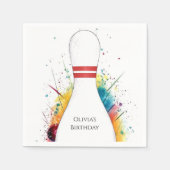 Whimsical Retro Bowling Verjaardag Servet (Voorkant)