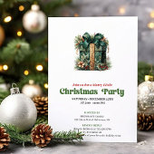 Whimsical retro Christmas present party invitation Kaart