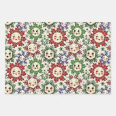 Whimsical Retro Christmas Snowflakes Inpakpapier Vel (Voorkant 2)