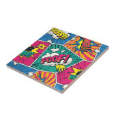 Whimsical Retro Comic Blast - Pop Art Tegeltje (Zijkant)