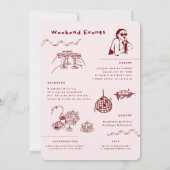 Whimsical Retro Doodle | Vrijgezellenweekend Kaart (Achterkant)