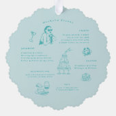 Whimsical Retro Doodle | Vrijgezellenweekend Ornament Kaart (Achterkant)