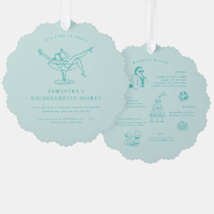 Whimsical Retro Doodle   Vrijgezellenweekend Ornament Kaart