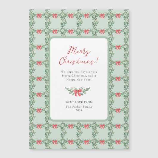 Whimsical Retro | Joyeuse carte magnétique de Noël (Devant)