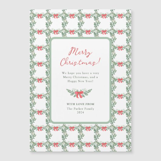 Whimsical Retro | Joyeuse carte magnétique de Noël (Devant)