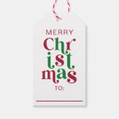 Whimsical Retro Merry Christmas Typography Cadeaulabel (Voorkant)