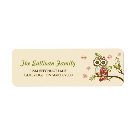 Whimsical Retro Ownership and Snowflakes Holiday L Etiket (Voorkant)