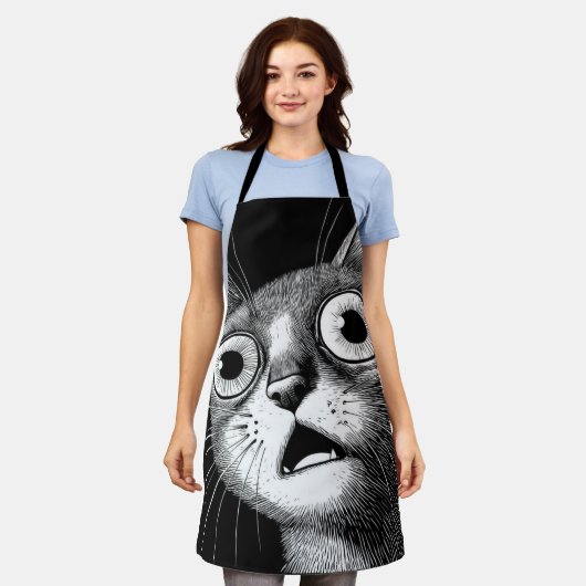 Whimsical Retro Psycho Cat Schort (Gedragen)