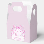 Whimsical Retro Roze Hand getrokken Bow Baby showe Bedankdoosjes (Geopend)