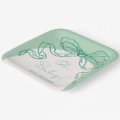 Whimsical Retro Sage Hand getrokken boog Baby show Papieren Bordje (Gebogen)
