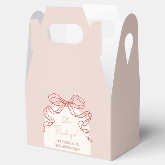 Whimsical Retro Sinaasappel Hand getrokken boog Ba Bedankdoosjes (Geopend)