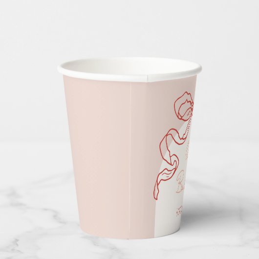 Whimsical Retro Sinaasappel Hand getrokken boog Ba Papieren Bekers (Rechts)