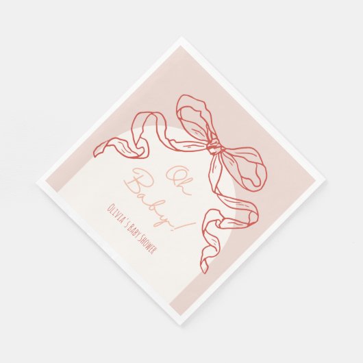 Whimsical Retro Sinaasappel Hand getrokken boog Ba Servet (Hoek)