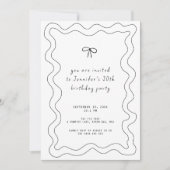 Whimsical Ribbon Bow 30ste verjaardagsfeestje Kaart (Voorkant)