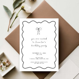 Whimsical Ribbon Bow Verjaardagsfeestje Kaart