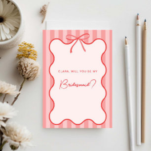 Whimsical Ribbon bruidsmeisje kaart