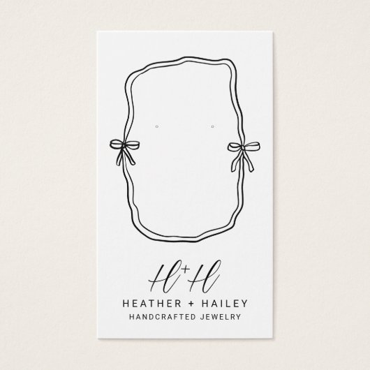 Whimsical Ribbon Handgemaakte Sieraden Display Kaa Visitekaartje (Voorkant)