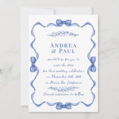 Whimsical Ribbon Sweet Wedding Save The Date (Voorkant)
