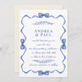 Whimsical Ribbon Sweet Wedding Save The Date (Voorkant / Achterkant)