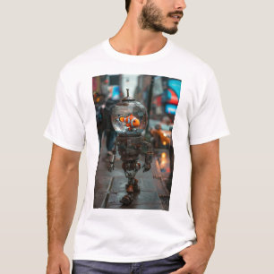 Whimsical Robot met Fish Bowl Head T-Shirt